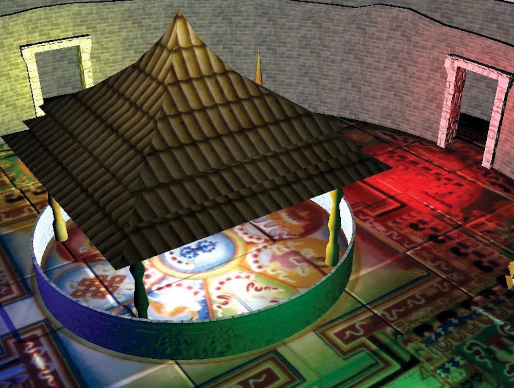 A screenshot of the virtual reality mandala created by AIMS students working on projects to help preserve Tibetan culture.