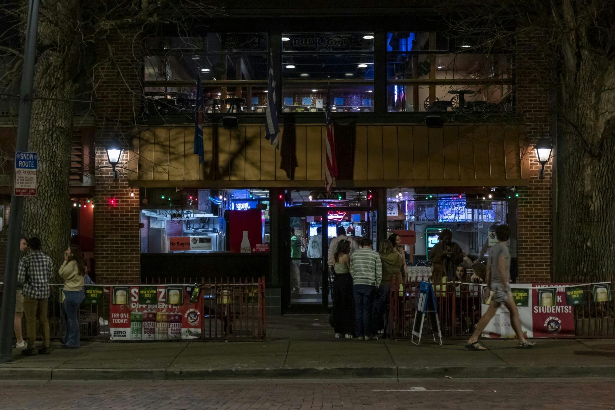 First-year student Cece hopes to get home without incident while walking home at night.﻿ Photo from The Miami Student Archives.