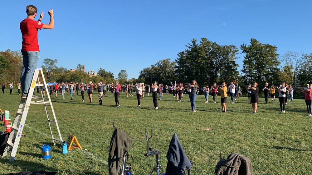 <p>The Miami University Marching Band doubled its workload this year, performing two shows throughout the season instead of just one.</p>