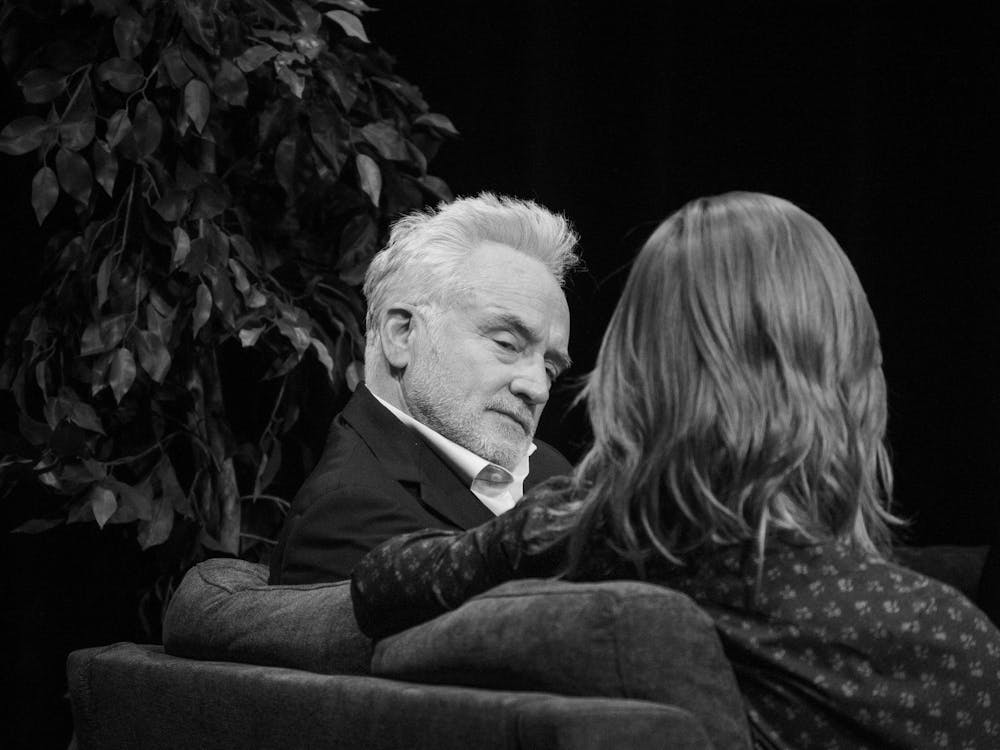 Abi S. Ankeney interviews actor Bradley Whitford during his visit to Miami University in March 2024.