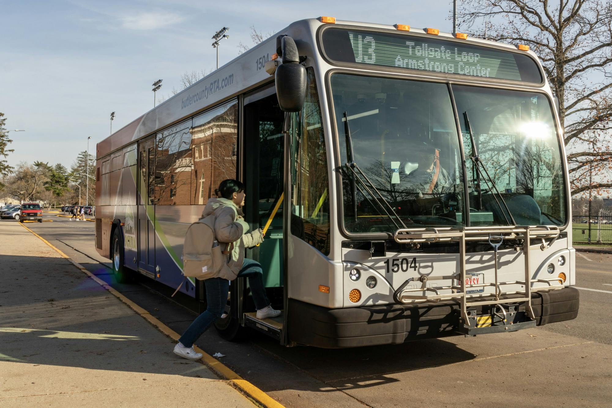 Students at Miami University can take the Butler County Regional Transit Authority for free around campus and off-campus, seven days a week from 7 a.m. to 7 p.m.