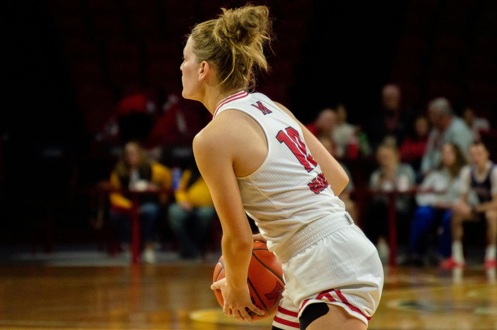 Graduate student guard Maya Chandler stands at Millett Hall on Nov. 4 against Appalachian State