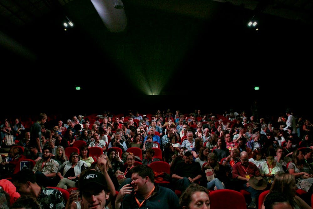 Crowd packs in on the last day of the Telluride Film Festival the Werner Herzog Theater. This was the first year Miami sent 5 students to Colorado as part of the new film studies major. 