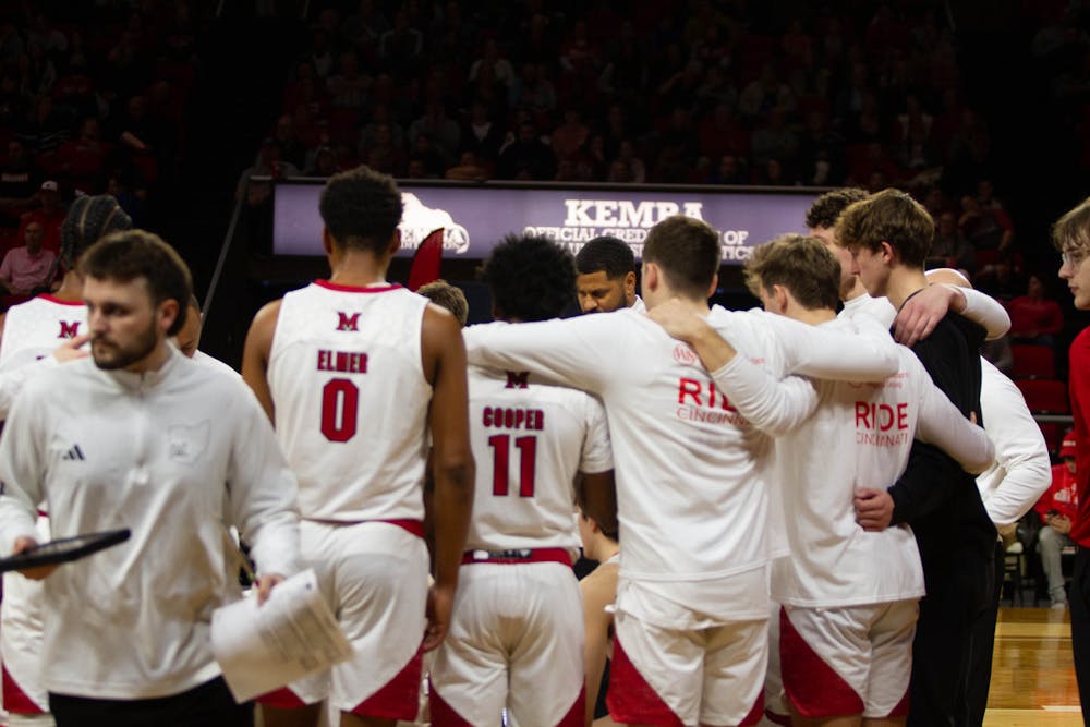 Miami men’s basketball has five rising sophomores including Mekhi Cooper (11) and Eian Elmer (0)