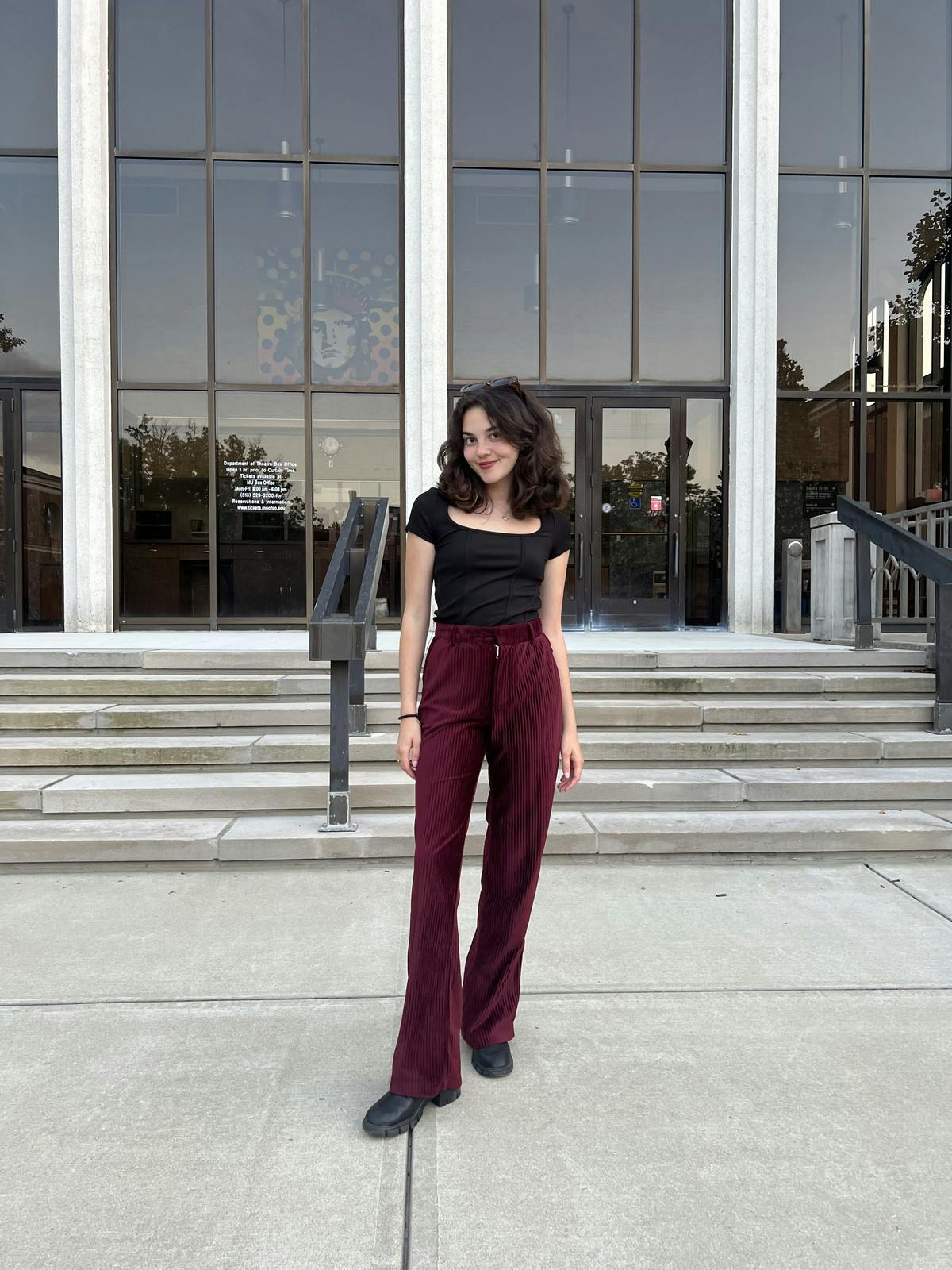 Colarich dresses in her best colors for fall on campus.