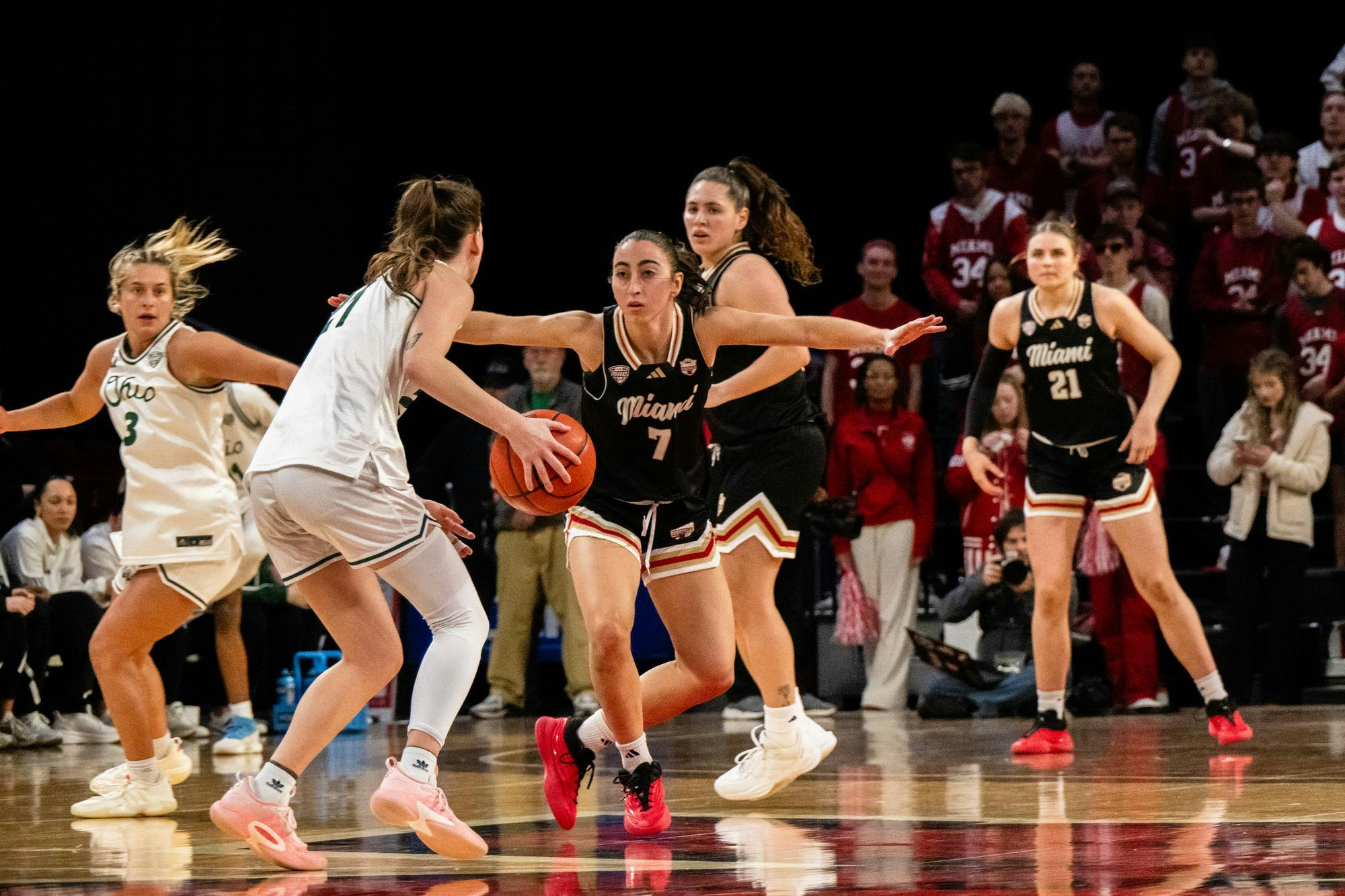 The Miami women's basketball team plays against Ohio University at Millett Hall on Jan. 31