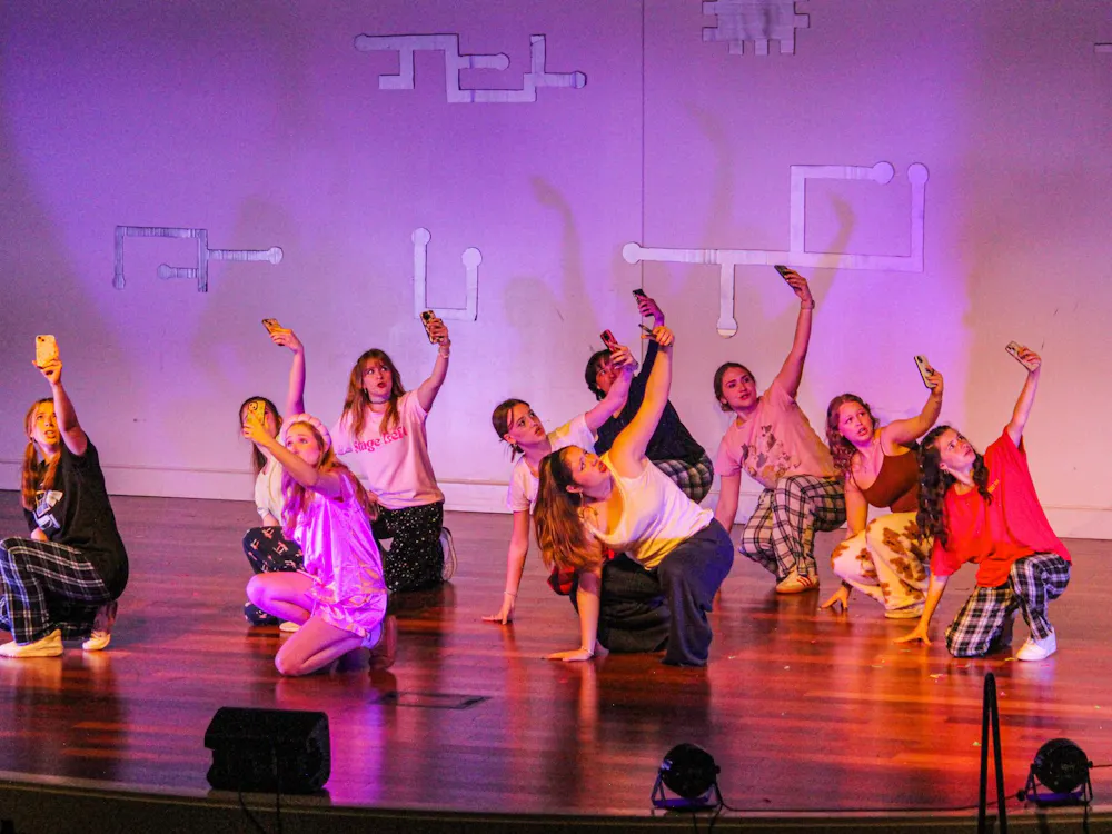 Members of Stage Left perform in their production of "Be More Chill."