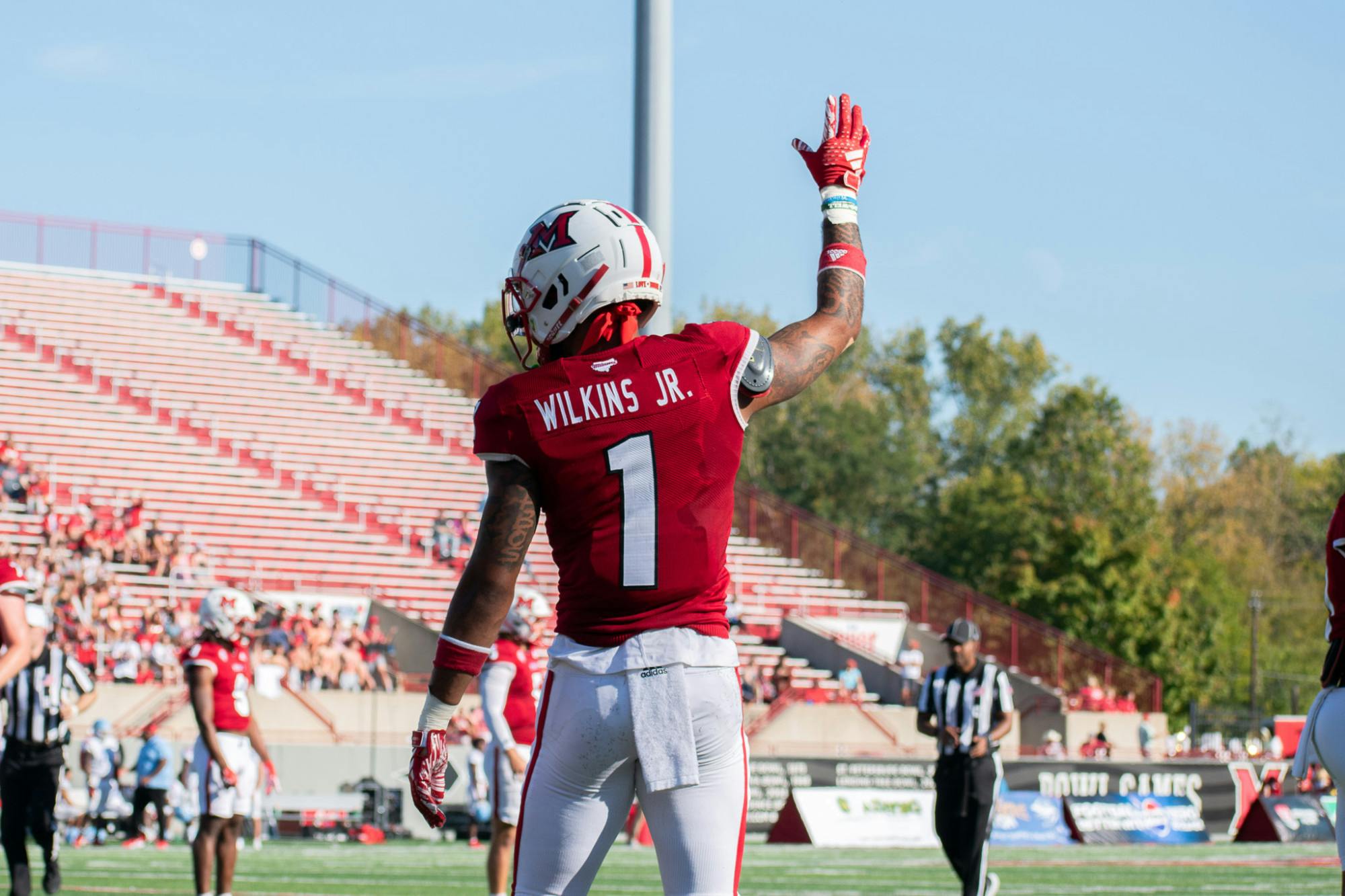 Redshirt-senior Joe Wilkins Jr. had his best game as a college player with three catches for 110 yards.