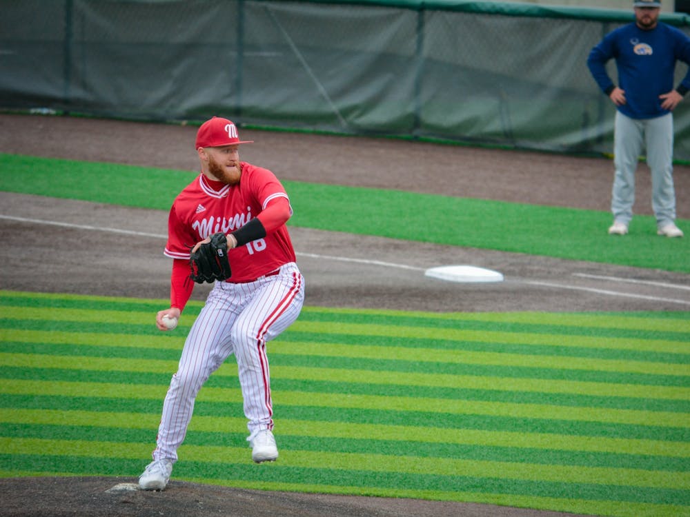 Pitcher Sam Bachman will likely hear his named called in the first round of Sunday night's Major League Baseball (MLB) Draft. The righty hopes to contribute right away in the MLB. Courtesy of Miami Athletics