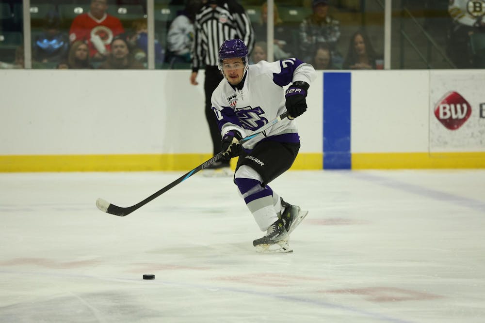 Artemi Nizameyev skates for the United States Hockey League's Tri-City Storm in 2024-25
