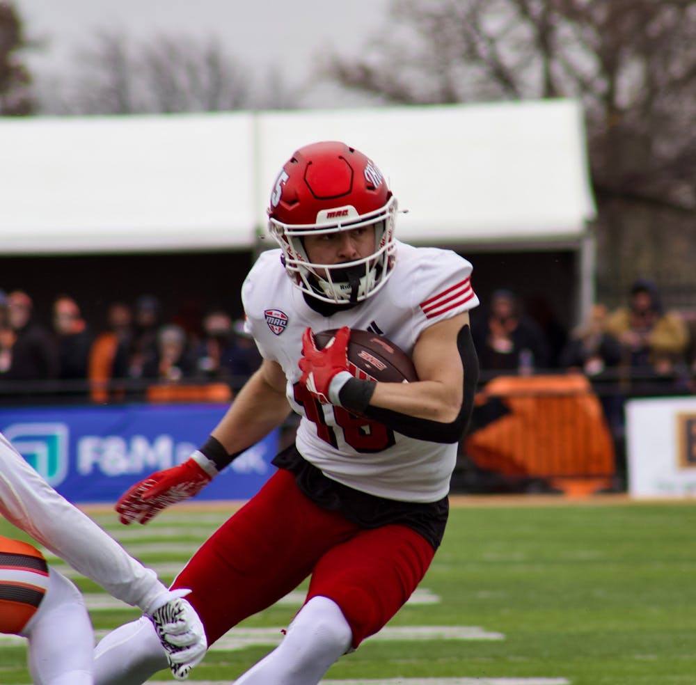 Cade McDonald on Friday's win over Bowling Green. McDonald finished the day with 82 yards and one touchdown