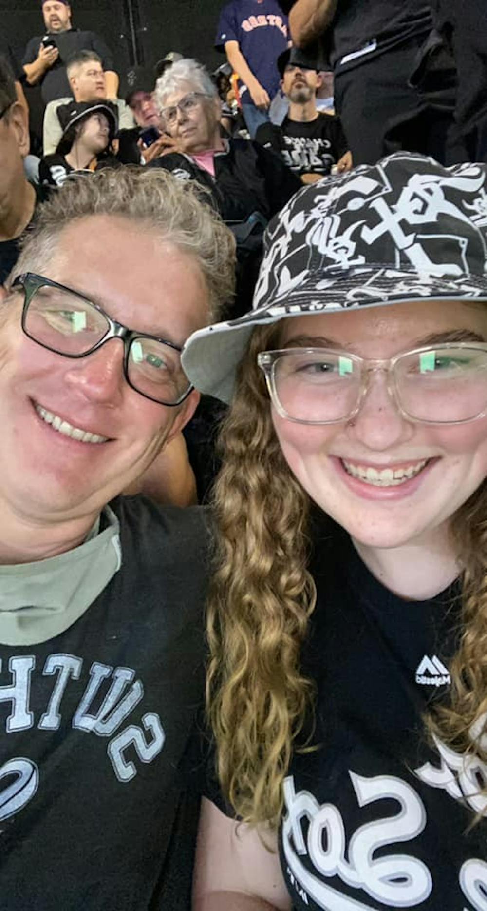 Madeline attended the White Sox's first 2021 playoff game with her dad.