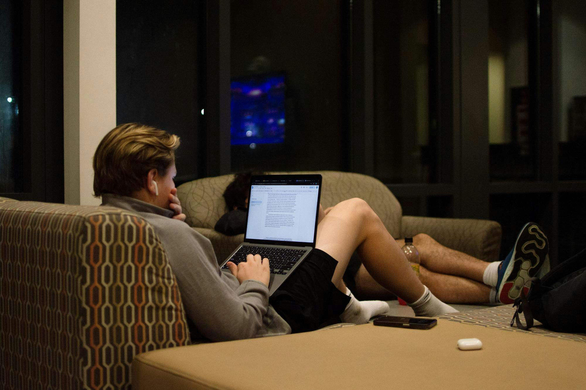 Ryan Rodeman works on class assignments in Hillcrest Hall, one of Miami’s honors dorms.