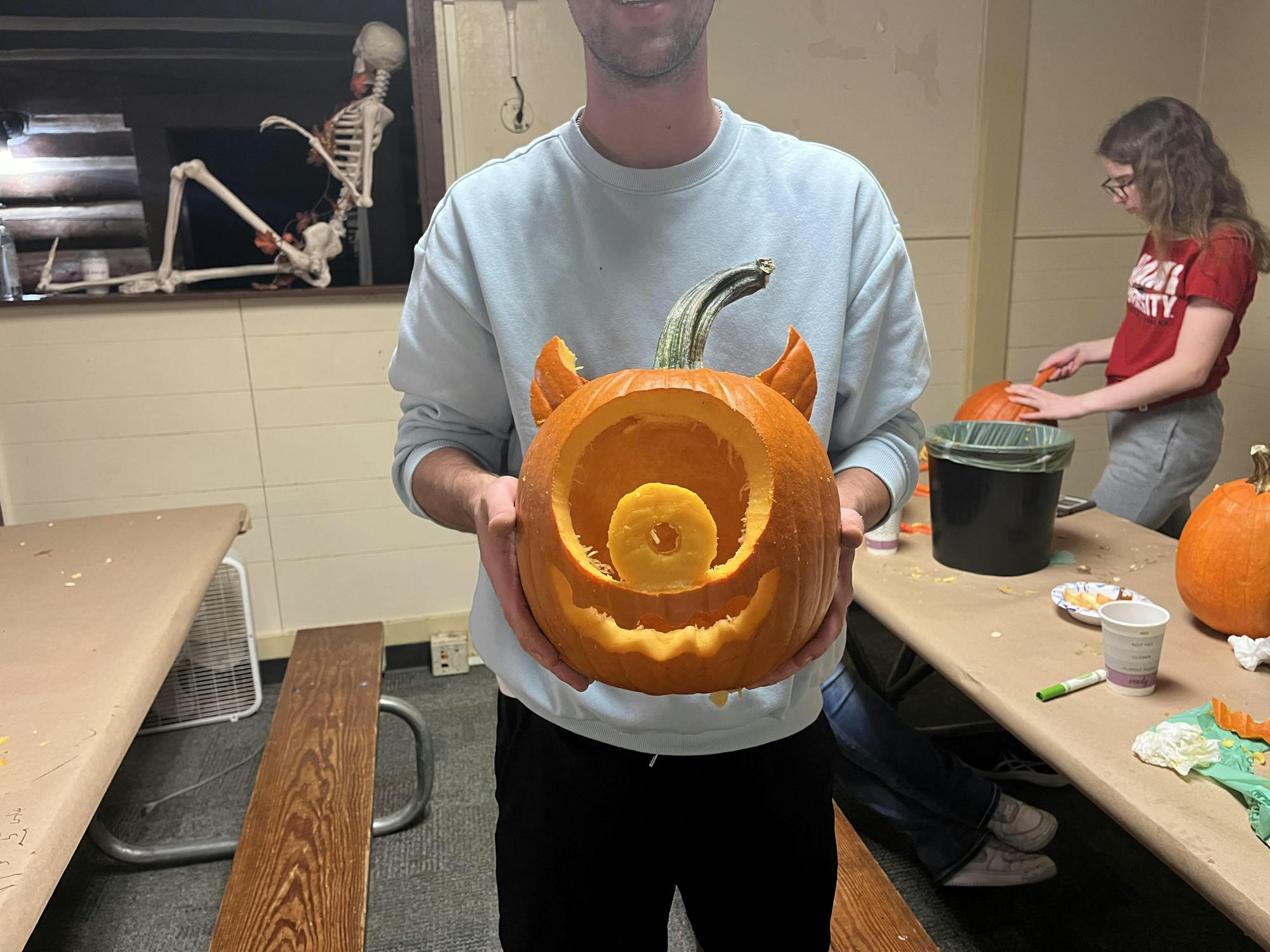 Attendees of Miami's Fall Fest had the opportunity to carve pumpkins and experience a mini haunted house.