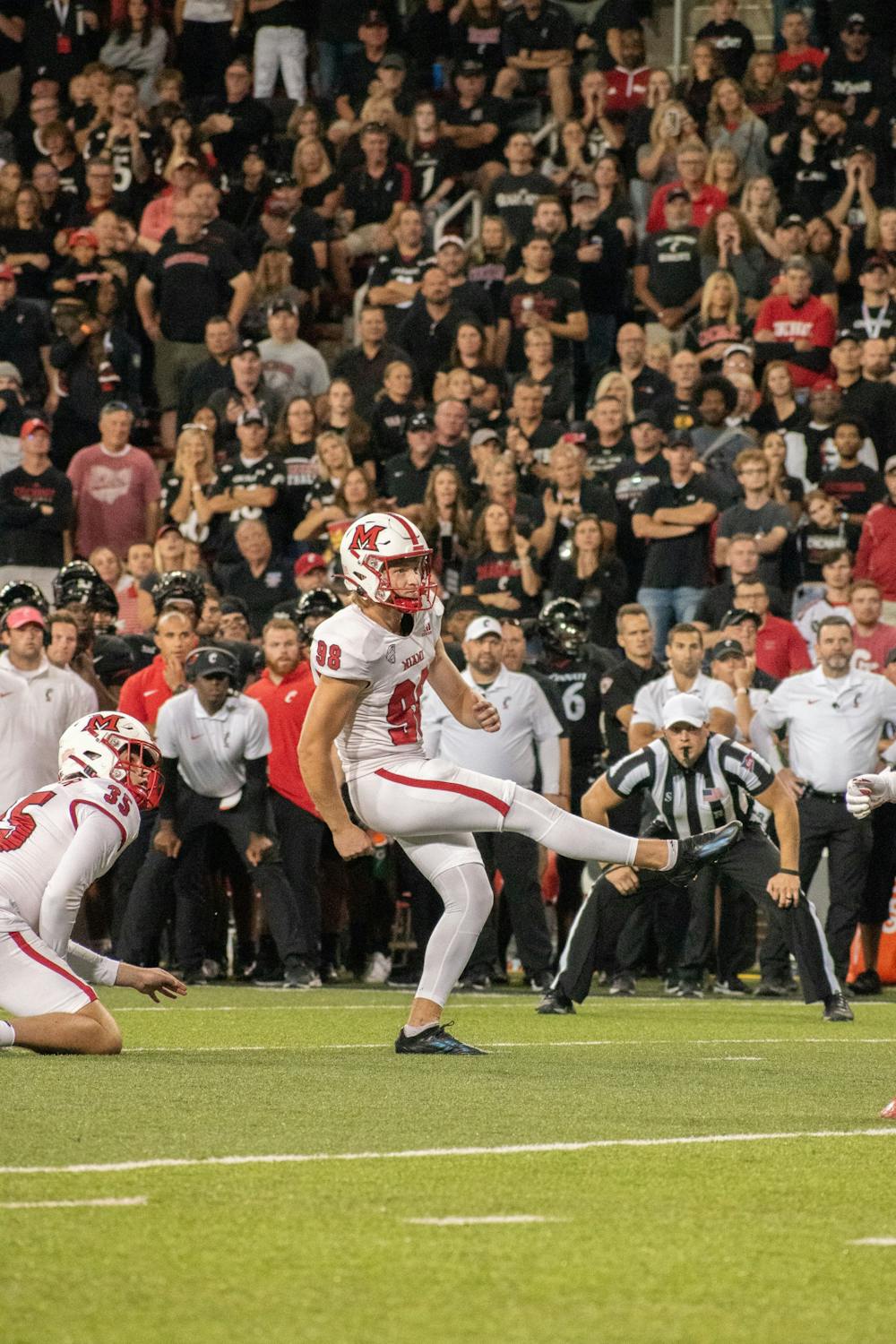 Graham Nicholson is one of ﻿three qualified FBS kickers who hasn&#x27;t missed a field goal this season. He has made 17 field goals, the other two have made 11 and nine respectively.