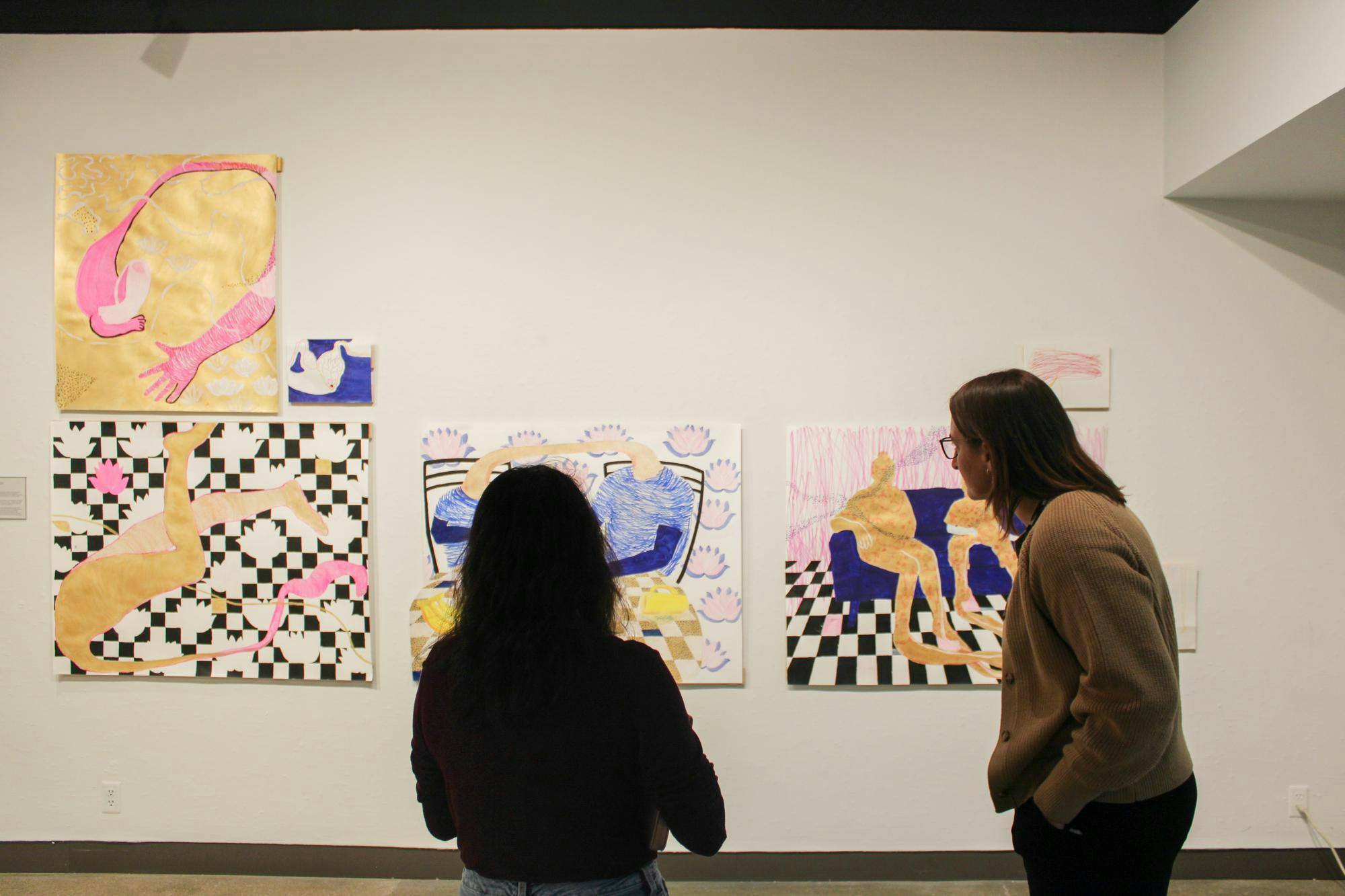 visitors observe “Don’t Call Me Goddess, I Am Impatient” (2025) by Bubly Barna