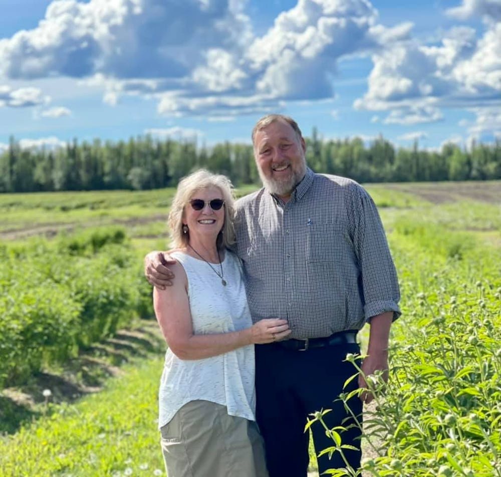 Jill and Dave Russell's relationship spans from classes in Oxford to peony fields in Alaska.