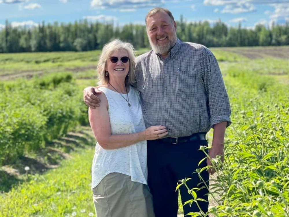 Jill and Dave Russell's relationship spans from classes in Oxford to peony fields in Alaska.
