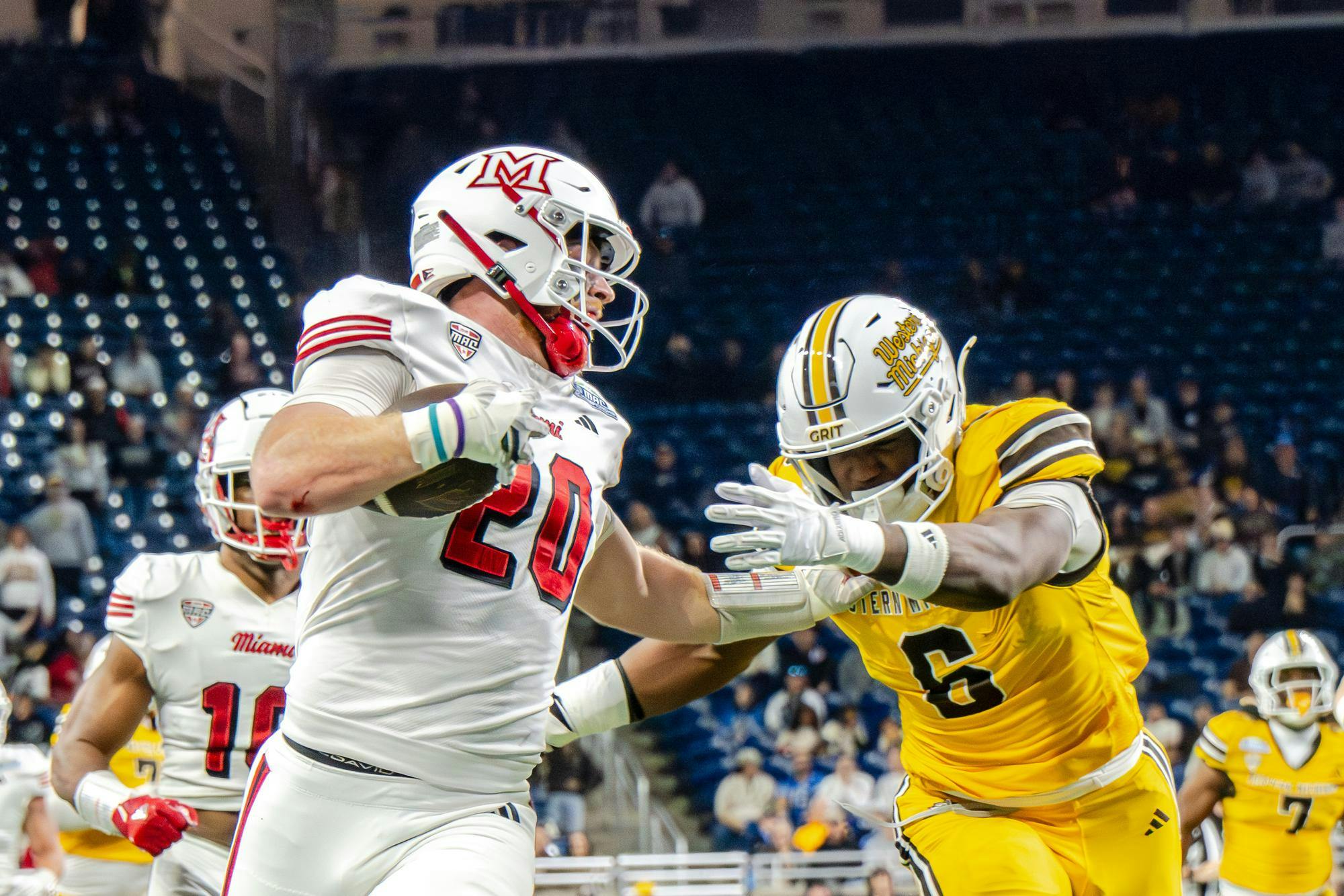 Redshirt&#x20;junior&#x20;defensive&#x20;lineman&#x20;Adam&#x20;Trick&#x20;sprints&#x20;down&#x20;the&#x20;field&#x20;against&#x20;Western&#x20;Michigan&#x20;at&#x20;the&#x20;MAC&#x20;championship&#x20;at&#x20;Ford&#x20;Field&#x20;on&#x20;Dec.&#x20;6