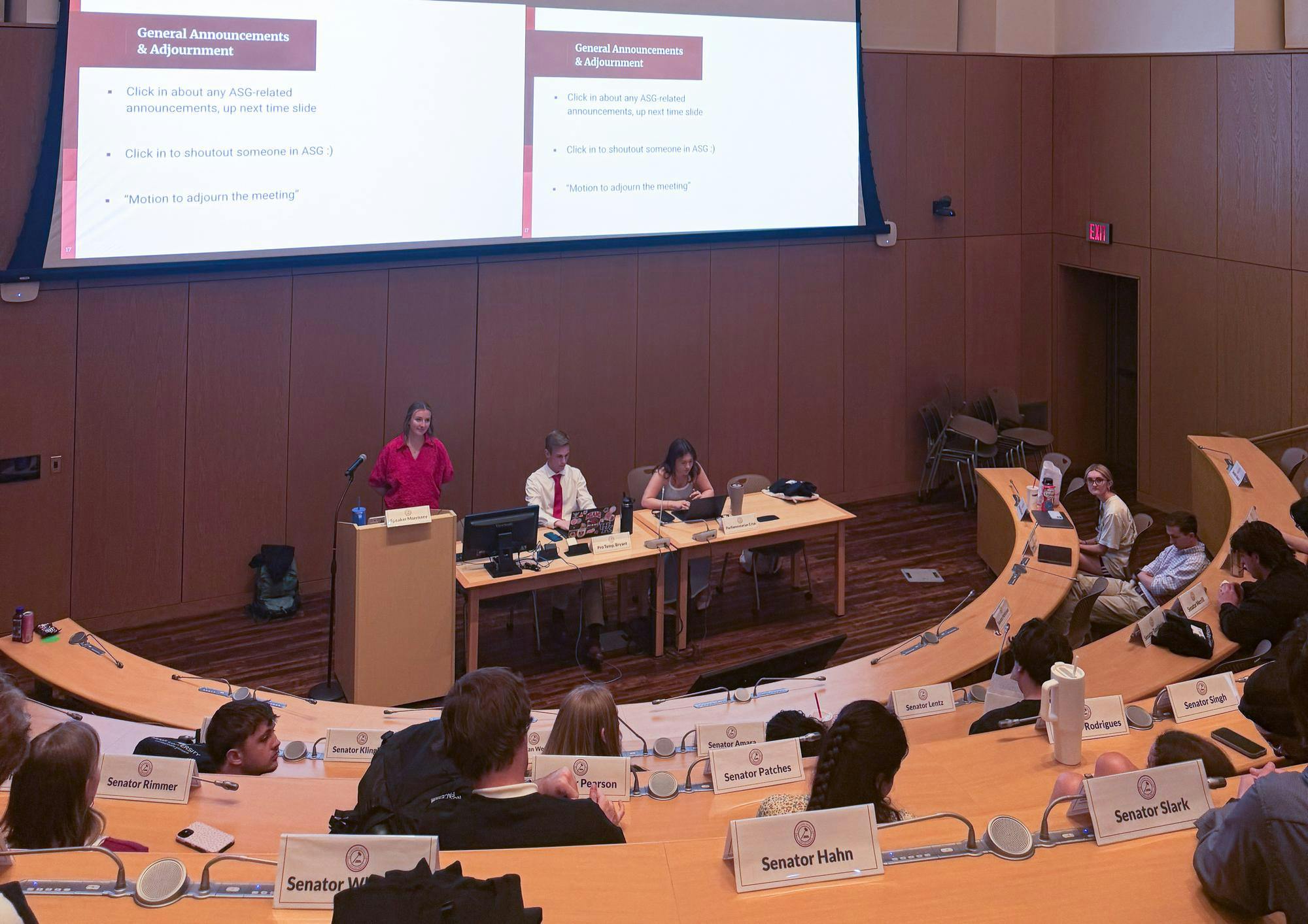 Associated Student Government meeting in room 1620 of Armstrong Student Center.