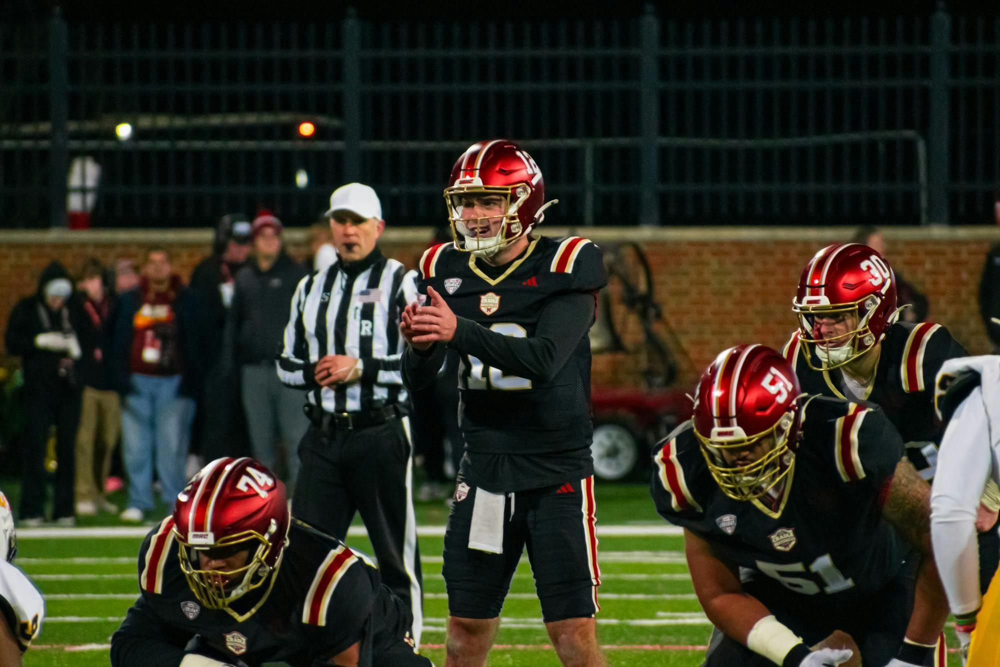 Henry Hesson stands behind center against Toledo at Yager Stadium on Nov. 12