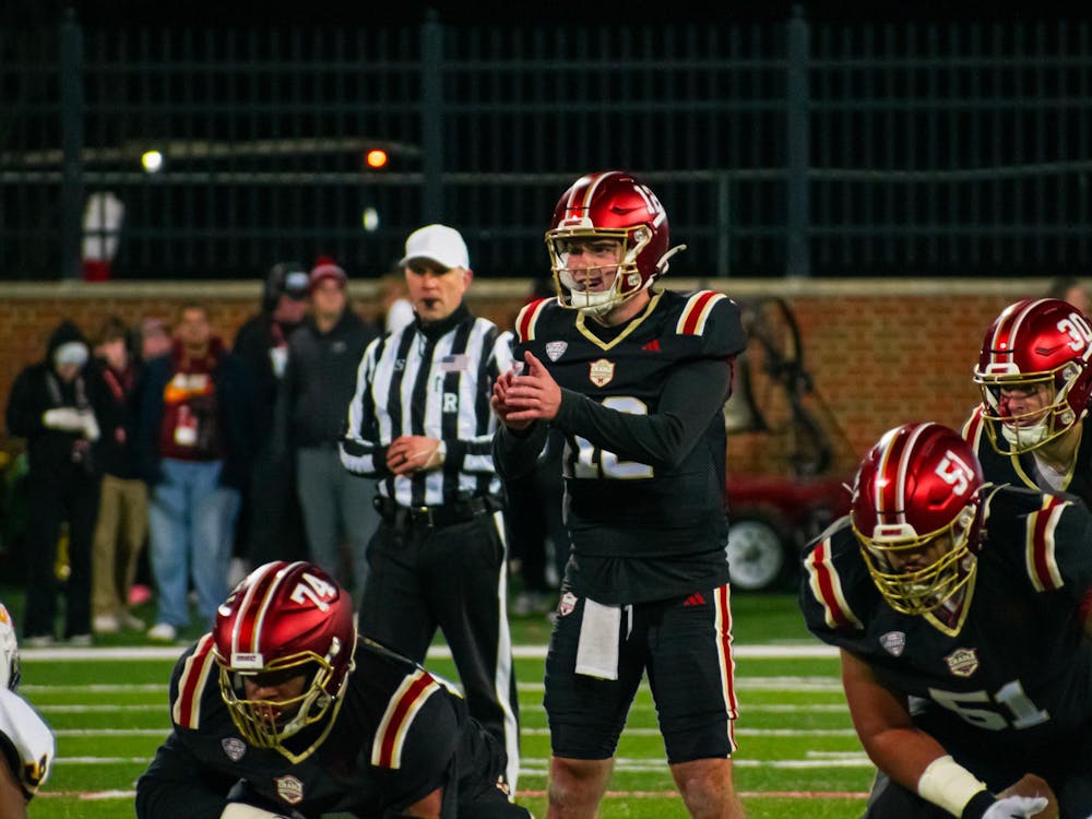Henry Hesson stands behind center against Toledo at Yager Stadium on Nov. 12