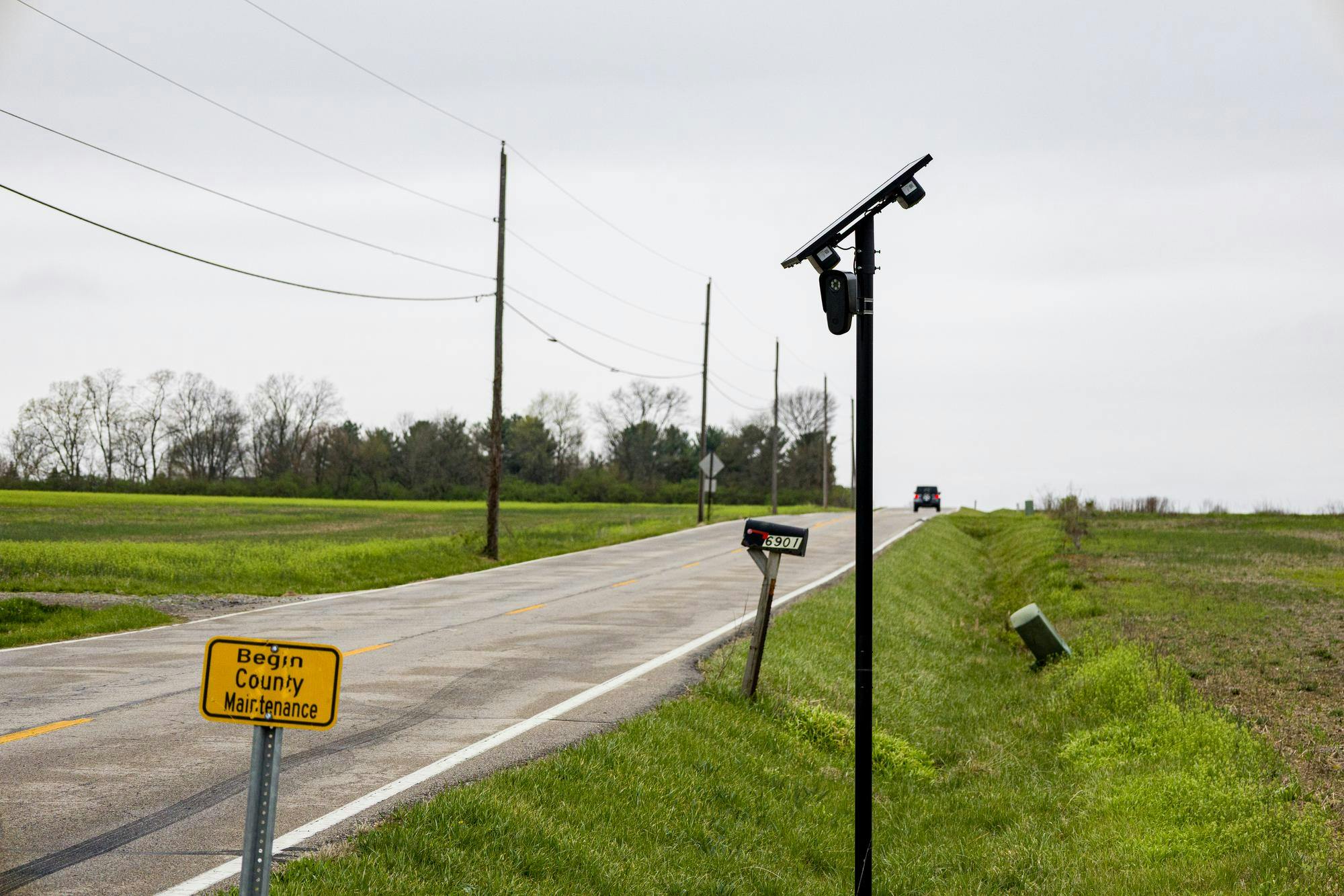 Flock camera on Brookville Road in front of the entrance to Oxford Community Park.