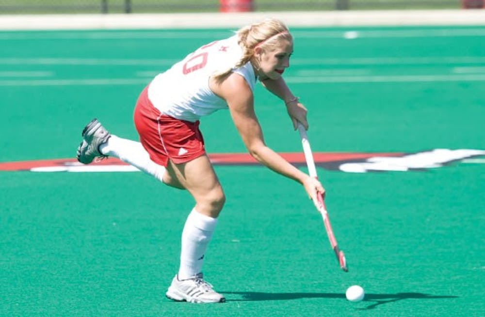 Christine Brightwell aims for the net in Miami’s game against CAL on Aug. 27. 