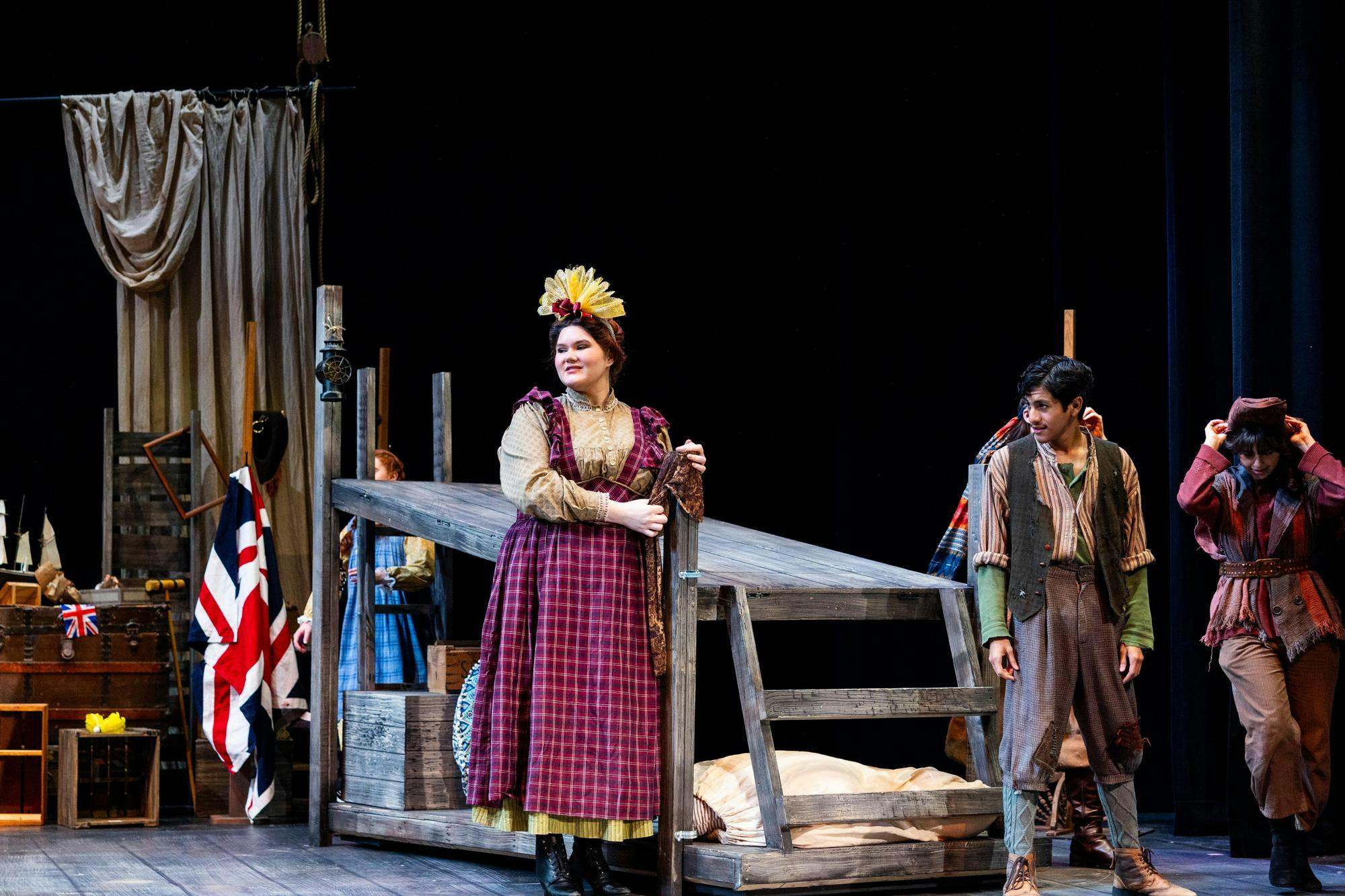 Caitlin Zook performs as Mrs. Bumbrake in the Miami University Department of Theatre's production of Peter and the Starcatcher.