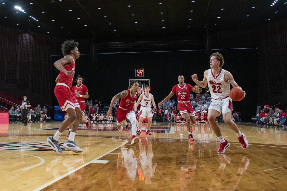 Miami playing against Northern Illinois at Millett Hall on Feb. 25