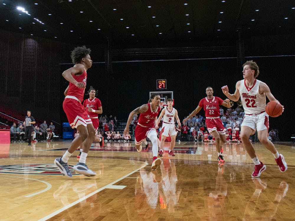 Miami playing against Northern Illinois at Millett Hall on Feb. 25