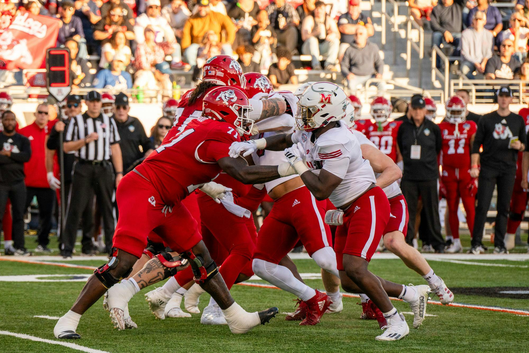 The Miami University RedHawks faced off against the California State University, Fresno Bulldogs at the Snoop Dogg Arizona Bowl on Dec. 27, held in Tucson, Arizona.