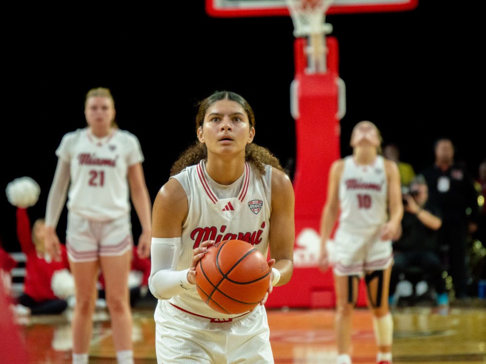 Enjulina Gonzalez taking a free throw attempt at Millett Hall against Appalachian State on Nov. 4