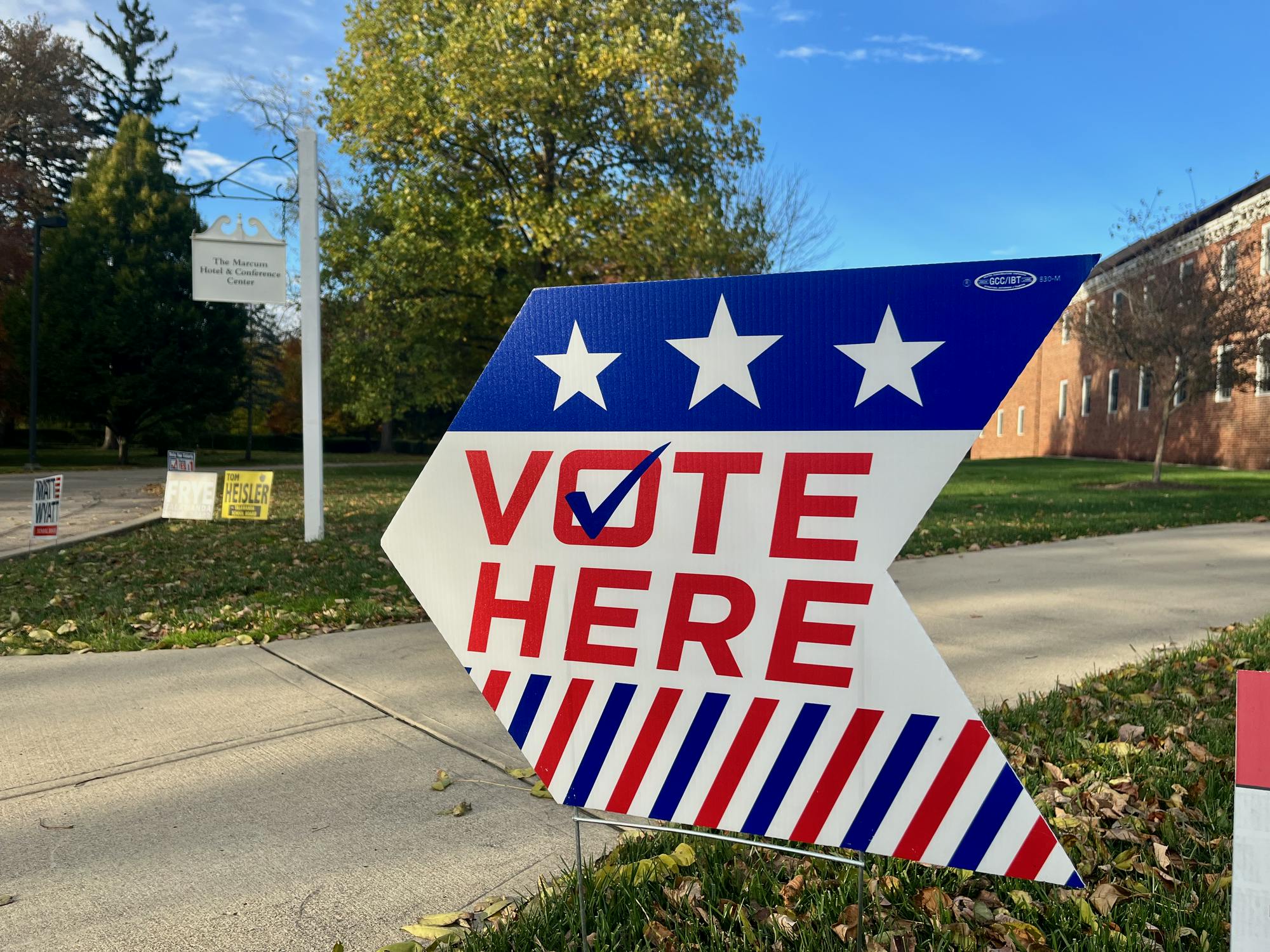 Only a handful of people could be found at the Marcum polling location once 4 p.m. hit.