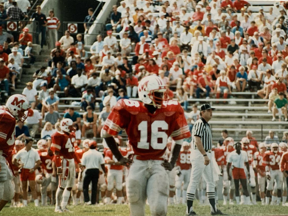 White caught 10 interceptions and contributed heavily to the RedHawks in the 1980s