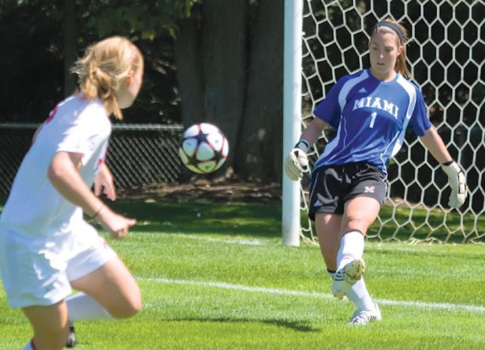 Rachelle Boff denies her opponent the chance to score in a game against Louisville Aug. 21, 2009.