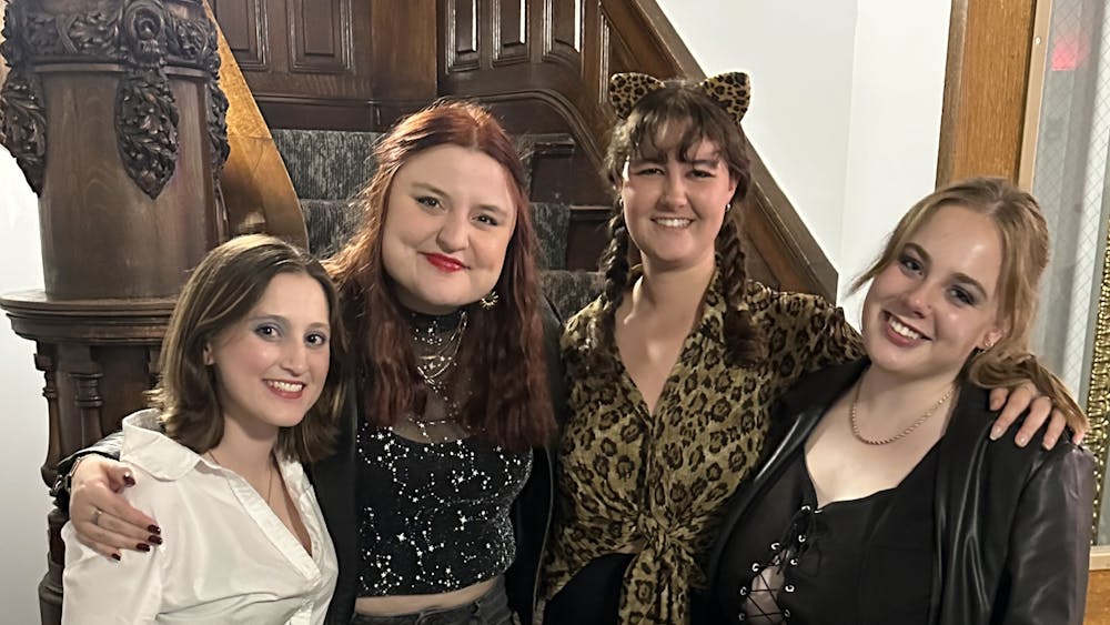 (from left to right) Taylor Powers, Stella Powers, Shannon Mahoney and Sarah Frosch attended "The Rocky Horror Show" at The Carnegie on Oct. 31.
