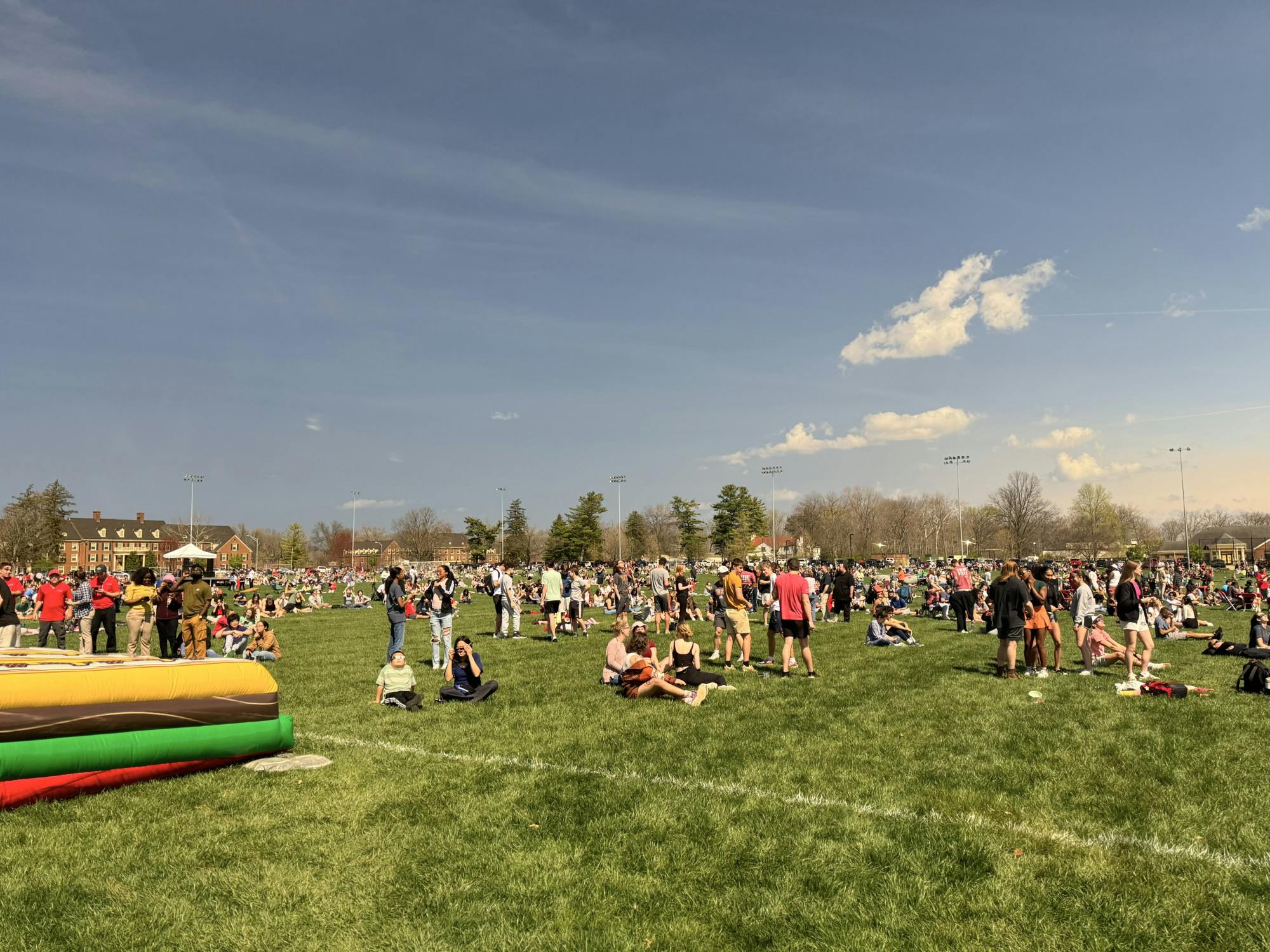 There was a large crowd gathered at Cook Field to attend MAP's Total Eclipse of the Parks watch party.