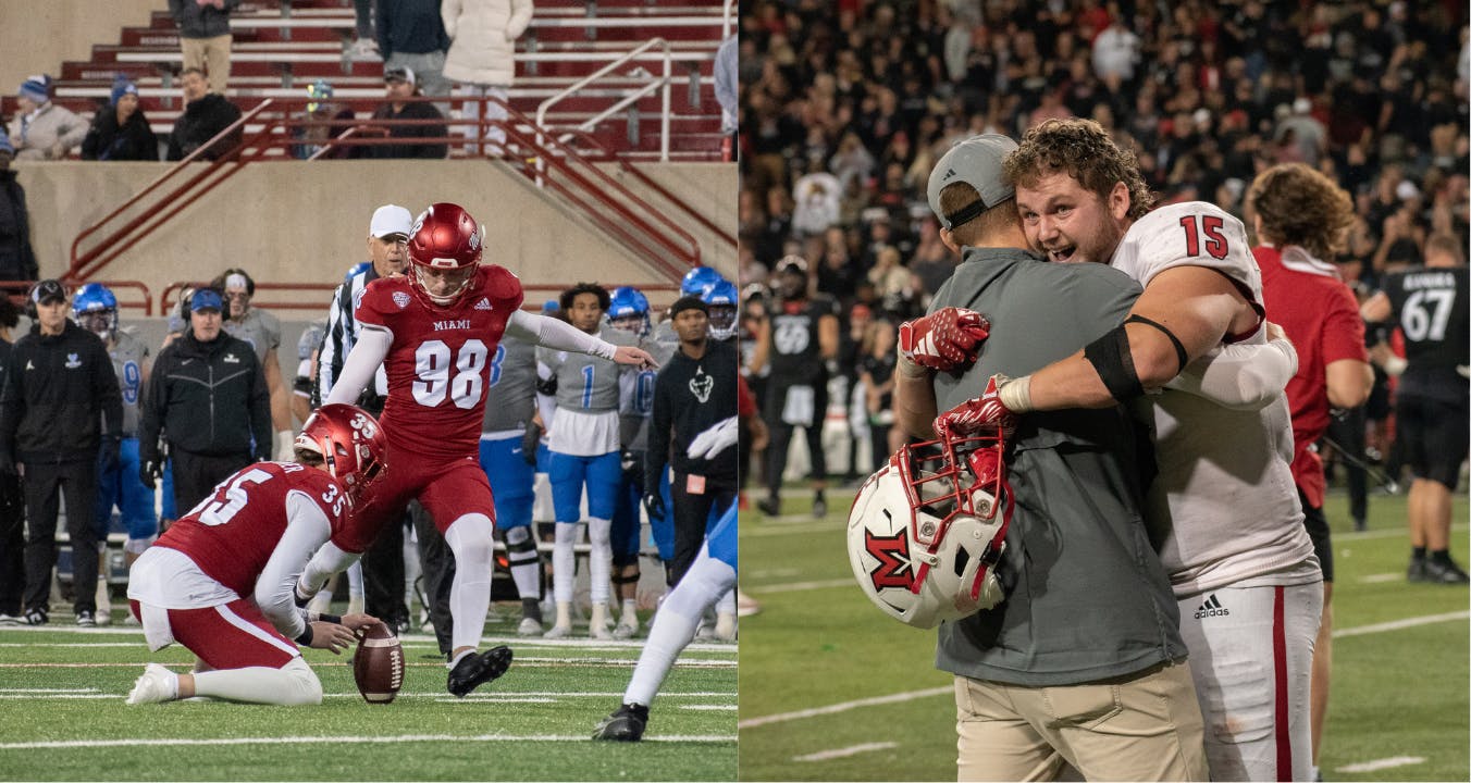 On Wednesday, Graham Nicholson was named the MAC Special Teams Player of the Year and Matt Salopek was named the MAC Defensive Player of the Year﻿.