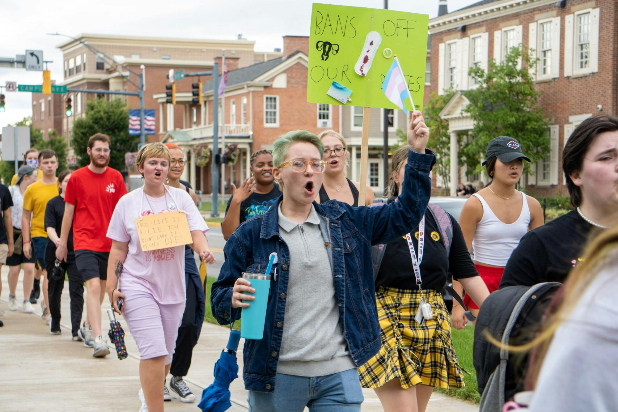 On Monday, Sept. 5, student gathered to protest Miami&#x27;s lack of response to the overturning to Roe v. Wade and to demand more resources and support for students.