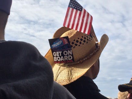 One of the many Trump supporters Ferguson encountered. | Photo by Victoria Ferguson
