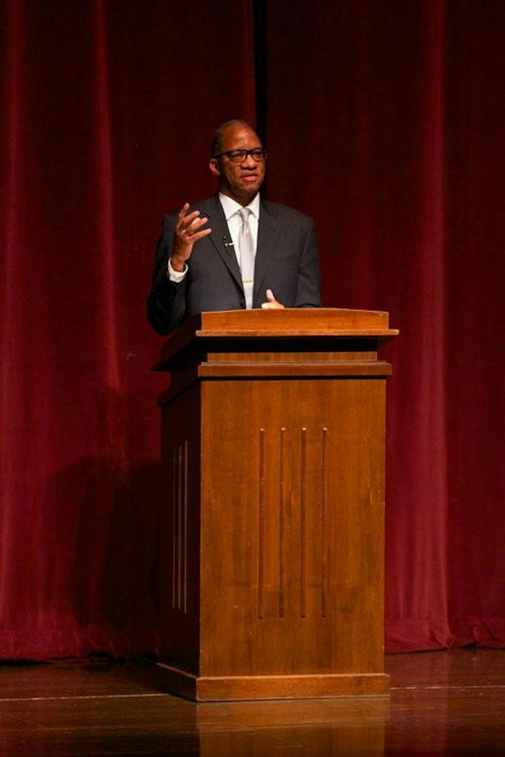 Miami University ‘76 alum Wil Haygood spoke Tuesday at Hall Auditorium about the “Hot Summer of 1964.”