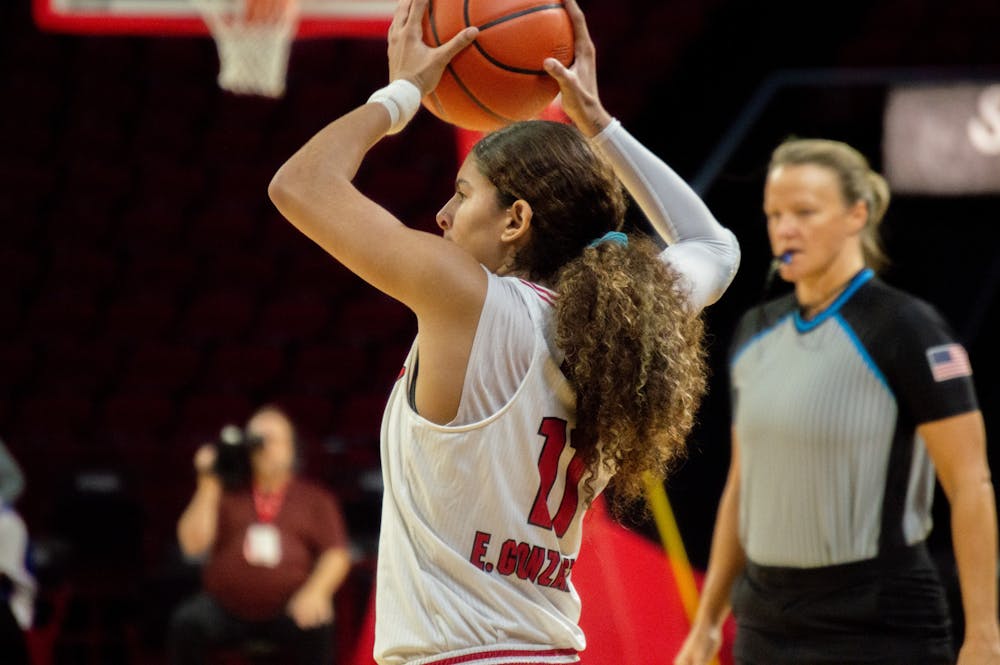 Enjuliana Gonzalez getting ready to pass against the Appalachian State Mountaineers.