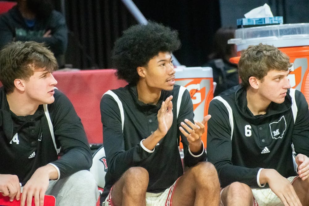 Ethan Wright on the bench against Maryland Eastern Shore