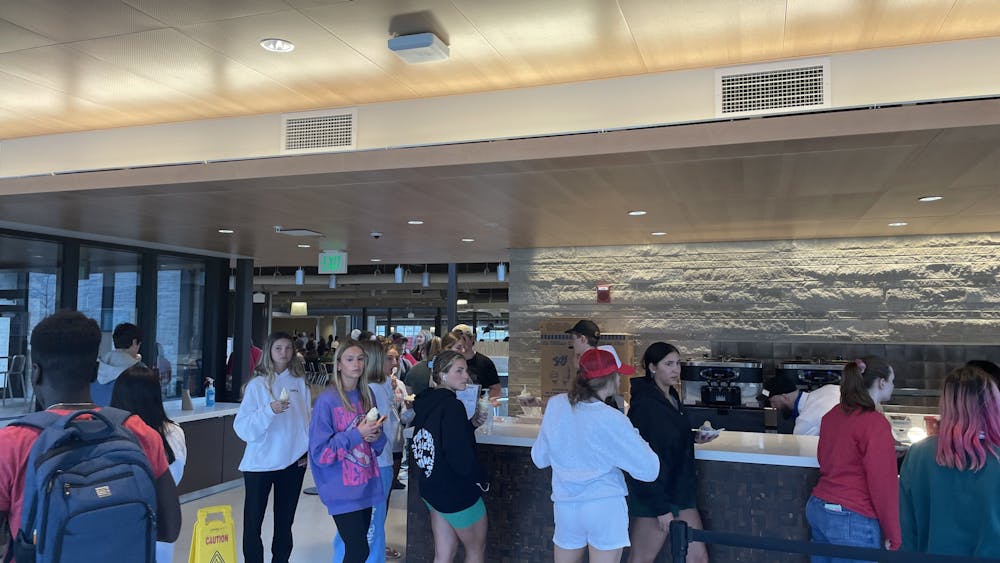 Students flocked to Western Dining Commons Monday as it reopened its ice cream bar for the first time in two years.