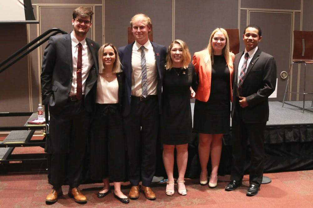 2018 presidential and vice presidential candidates at ASG debate.