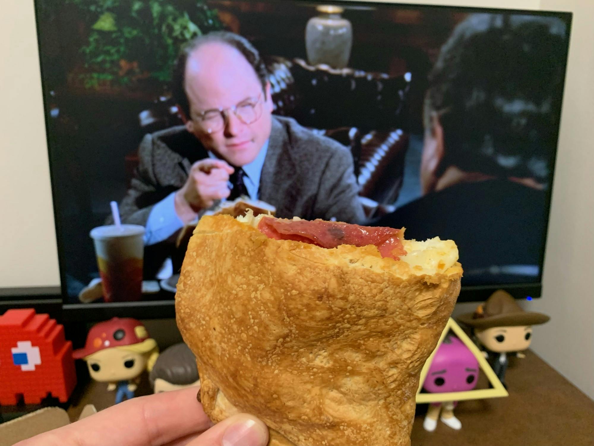Calzones go perfectly with a themed episode of Seinfeld for a National Calzone Day celebration.