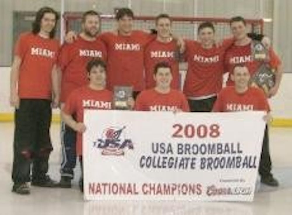 The men's club broomball team wins the national championship for the first time since it began competing three years ago.