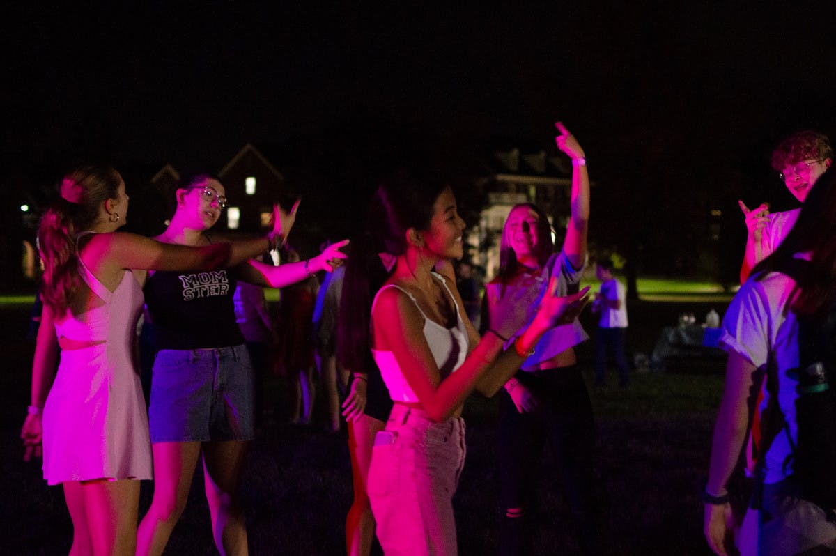 A crowd of Swifties gathered together to celebrate her music at MAP's dance party centered around the world-famous singer.