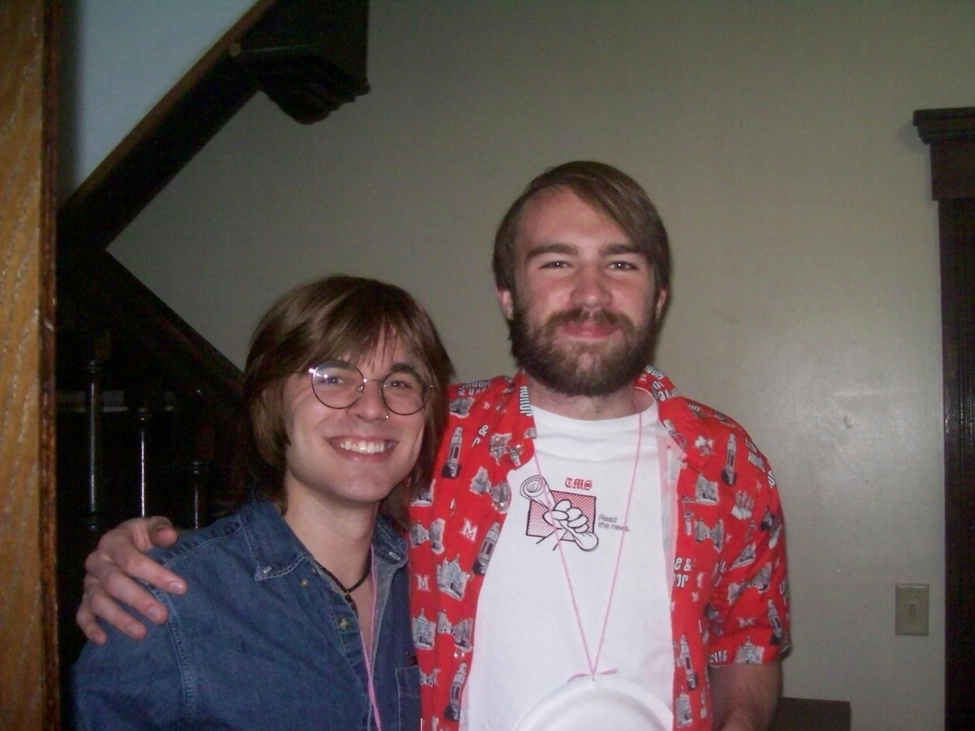 Devin Ankeney (left) placed second in opinion columns and Luke Macy (right) placed first with Sean Scott in investigative reporting.